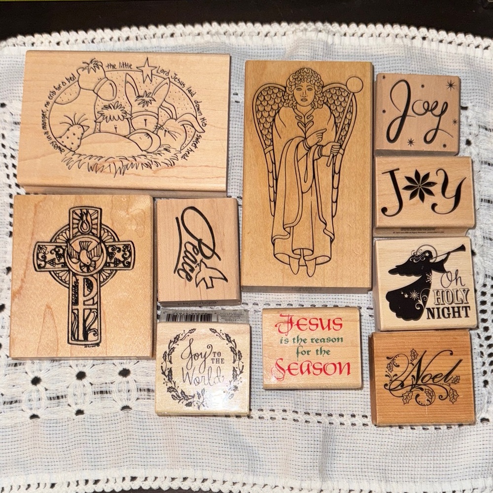 Religious and Holiday Rubber Stamps Set